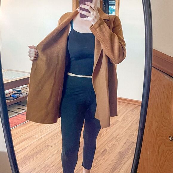 Theory Sileena Winsome 2 Wool Wrap Jacket Camel L - Picture 4 of 9